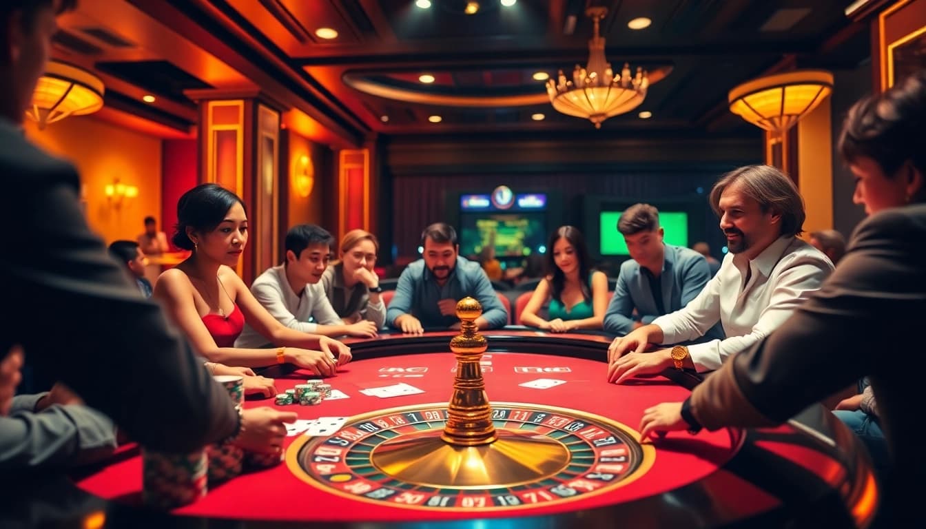 Engage in premier gambling experiences at https://xx88.today/ with a luxurious casino atmosphere featuring poker tables and roulette wheels.