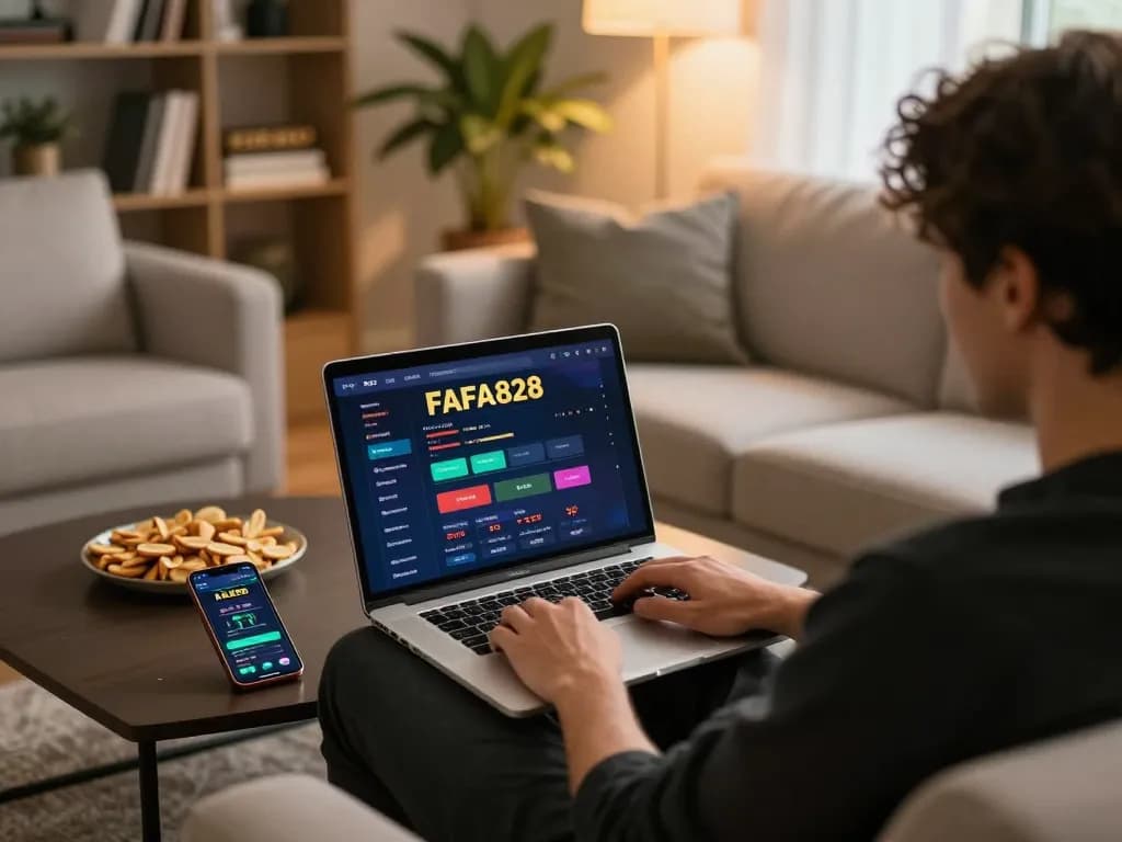 ประสบการณ์การเล่นเกมออนไลน์ที่น่าดึงดูดกับ FAFA828 บนแล็ปท็อปในบรรยากาศที่อบอุ่นที่บ้าน แสดงให้เห็นถึงความบันเทิงอย่างมีความรับผิดชอบ