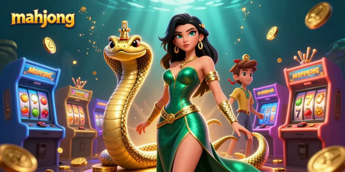 Engage in thrilling mahjong gameplay with stunning 3D characters and vibrant casino elements.