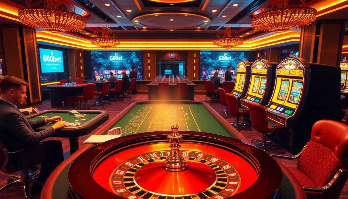 Jugadores disfrutando de la acción de juego rápida con la interfaz en línea de 600bet y elementos de casino vibrantes