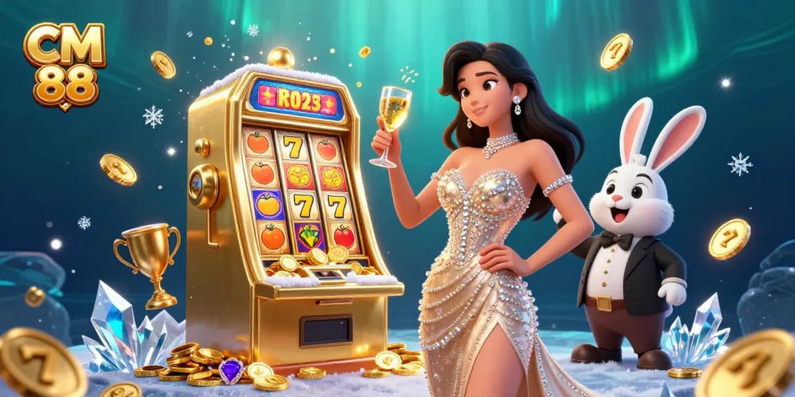 Experience the excitement of CM 88 with dynamic 3D gambling action featuring a jackpot celebration and vibrant visuals.