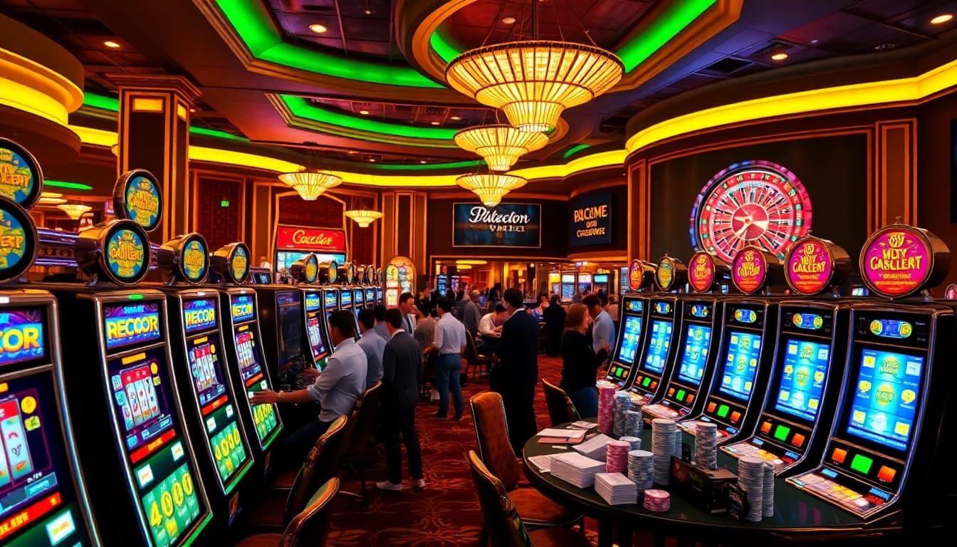 Experience the thrill of slot gacor machines in a luxury casino environment filled with excitement.
