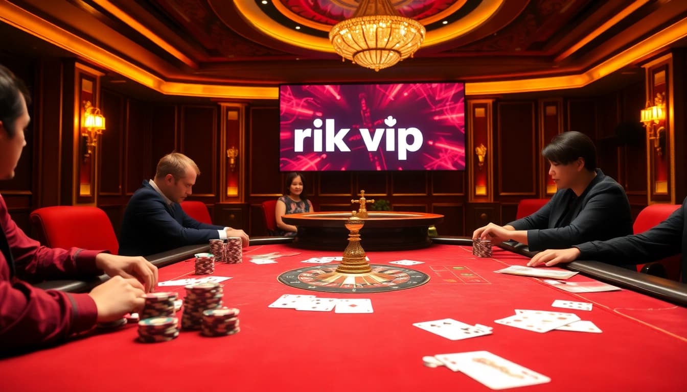 Experience the thrill of gambling at rik vip with an exclusive casino scene featuring poker and roulette.