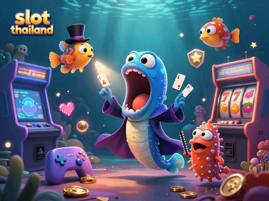 Engage with slot thailand gaming excitement amidst vibrant underwater characters.