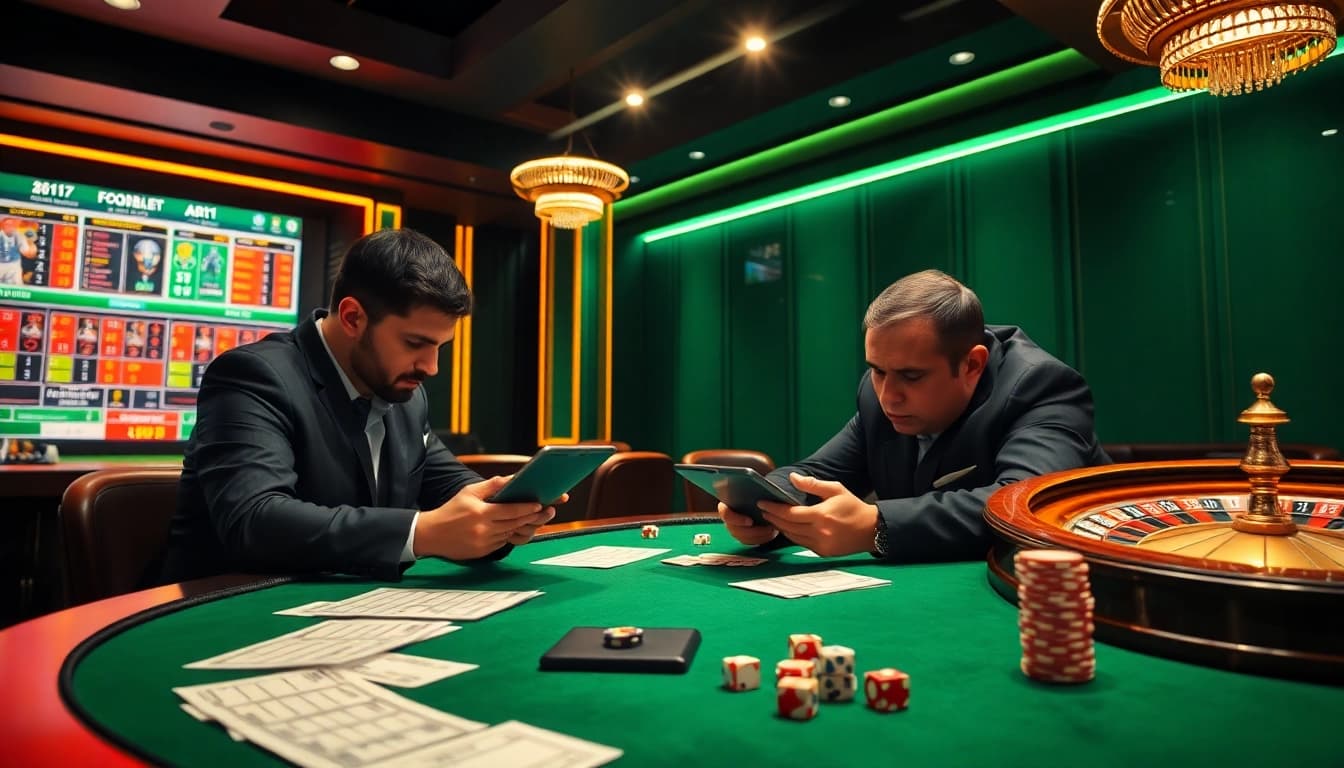 Mastering เทคนิคแทงบอล strategies at a vibrant sports betting table featuring dynamic odds.