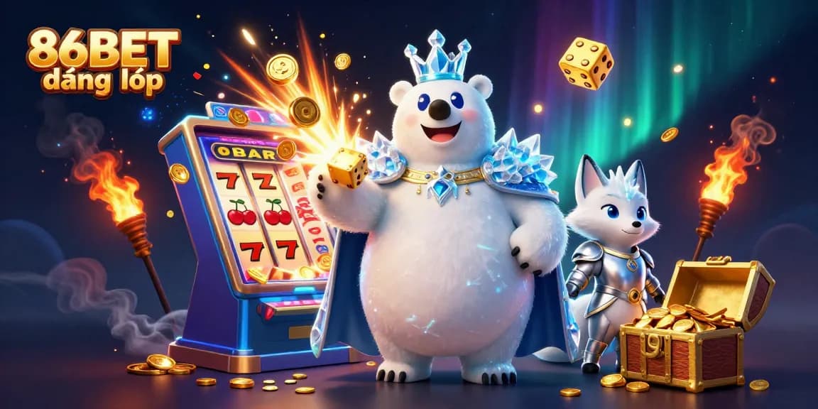 Experience excitement with 86BET đăng nhập as a cartoon ice king and snow fox unleash jackpot joy and vibrant casino thrills.