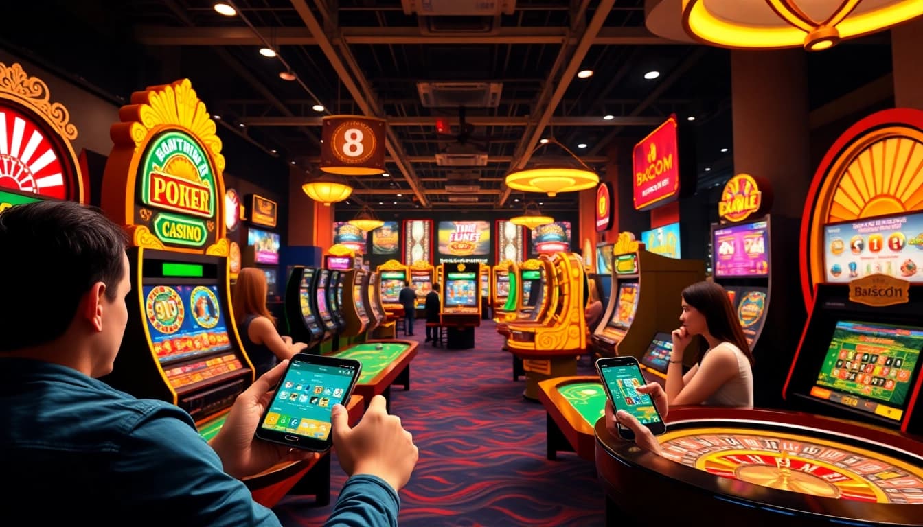 Exciting online gaming scene at 8scom, showcasing vibrant games and winning players.