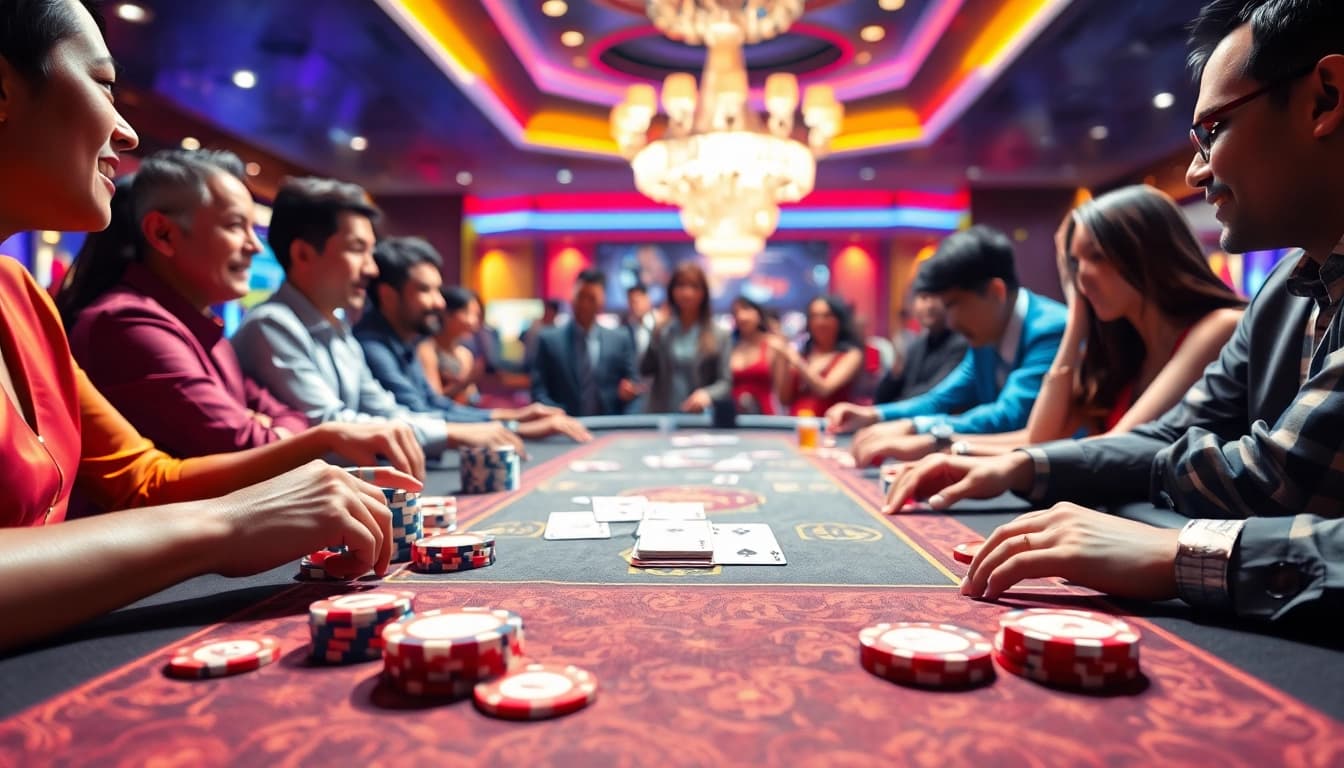 Bermain bandar togel di kasino dengan suasana yang penuh semangat dan keseruan.