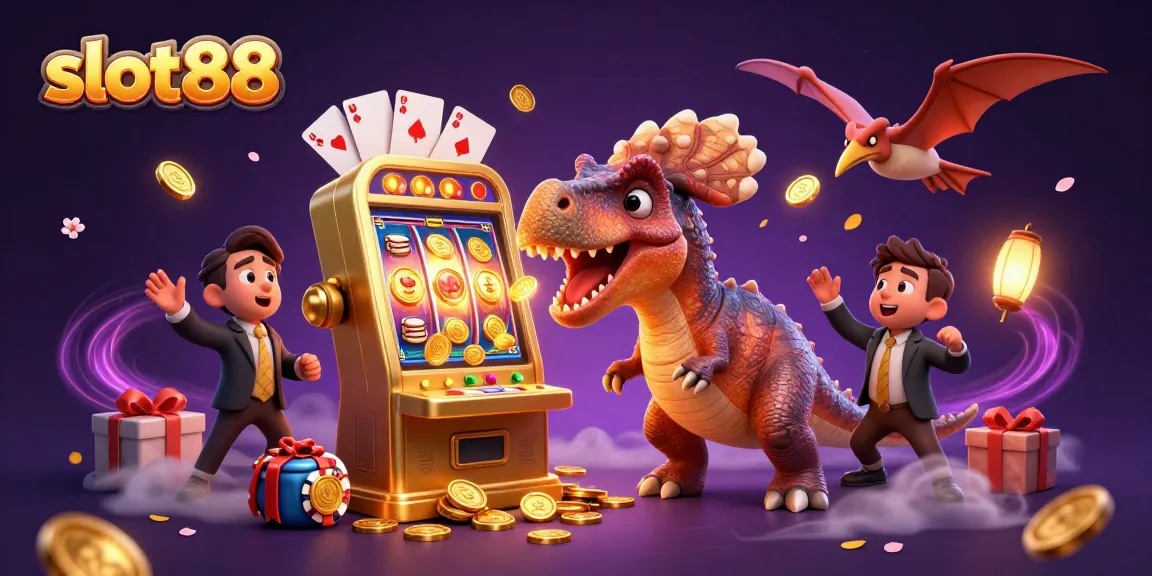 Menangkan permainan slot88 dengan jackpot mengilau saat kepala pachycephalosaurus menyerang mesin slot emas.