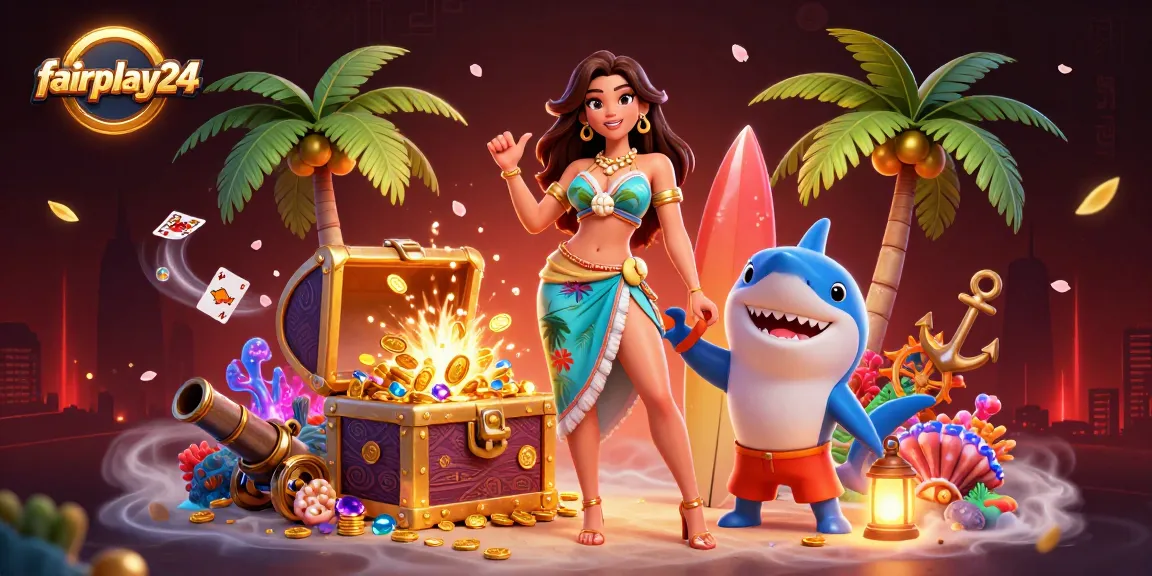 Bet on fairplay24 with vibrant characters and casino themes in 3D illustration, showcasing excitement and action.