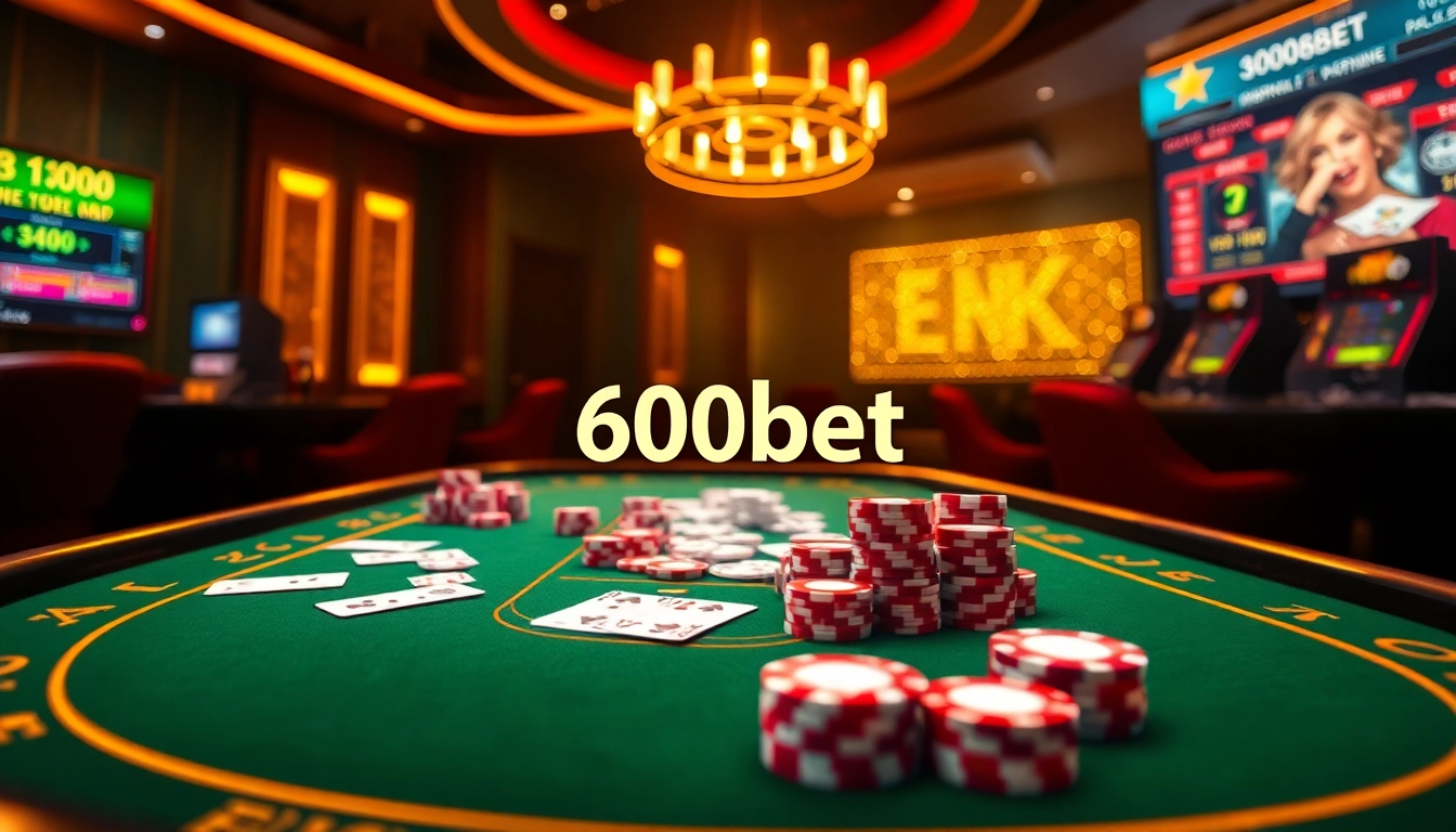 Experience the thrilling atmosphere of gambling at 600bet online casino with vibrant gaming elements.