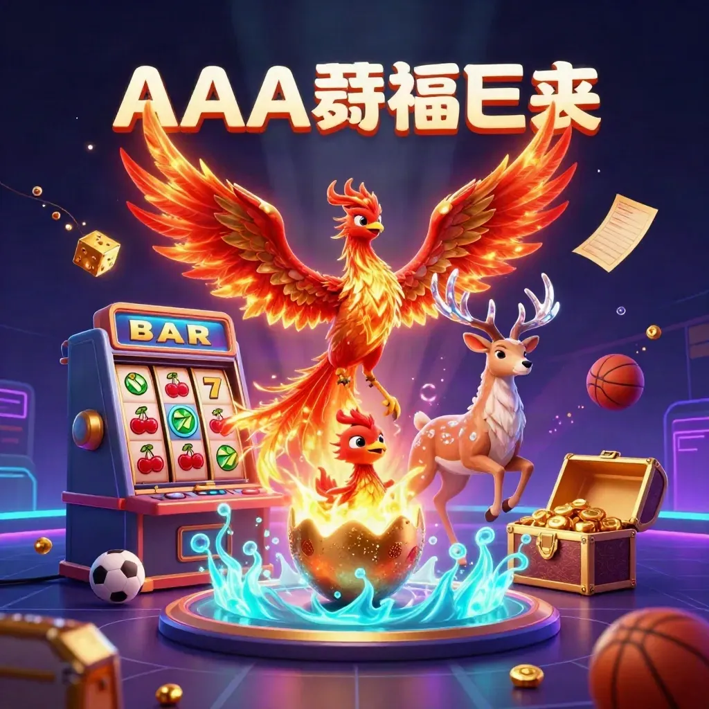 Fire phoenix, baby phoenix, crystalline stag, slot burst, gold treasure, neon casino fantasy.