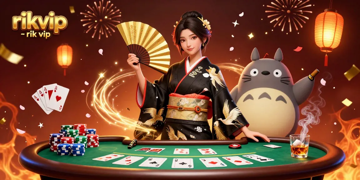 Engage in thrilling gameplay with rikvip - rik vip, featuring vibrant poker elements and stunning characters.