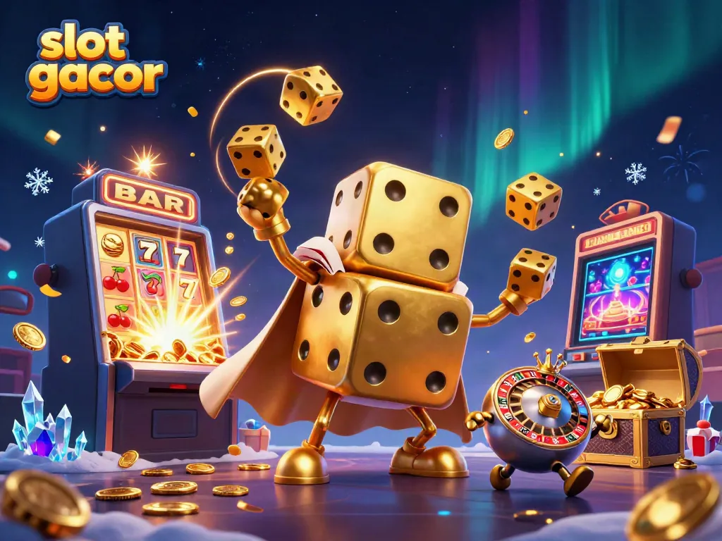 Engage with slot gacor characters amidst a vibrant casino explosion of jackpots and golden treasures.