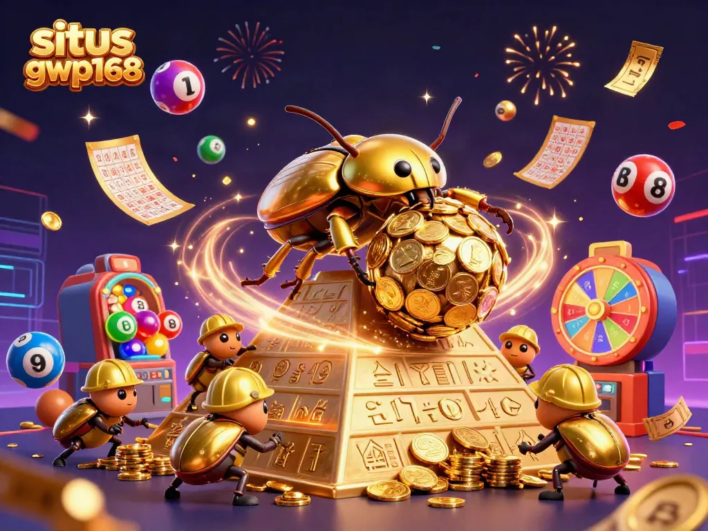 Gambarkan situs gwp168 dengan keanekaragaman game slot berwarna-warni di latar belakang.
