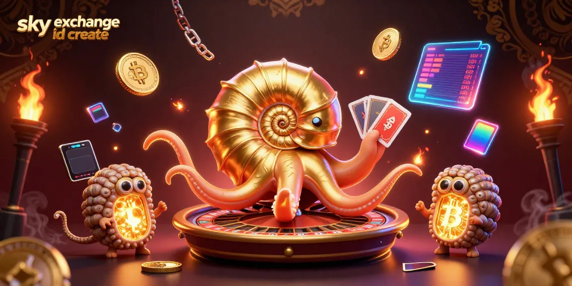 Betting with a dynamic sky exchange id create scene featuring a cartoon nautilus as a roulette wheel.