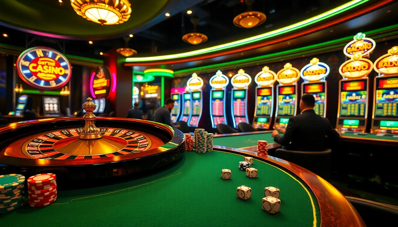 A stunning casino scene featuring a roulette wheel, eager players, and vibrant gambling elements, emphasizing excitement on the path to winning strategies via https://ecogreenbuilders.in/contact/.