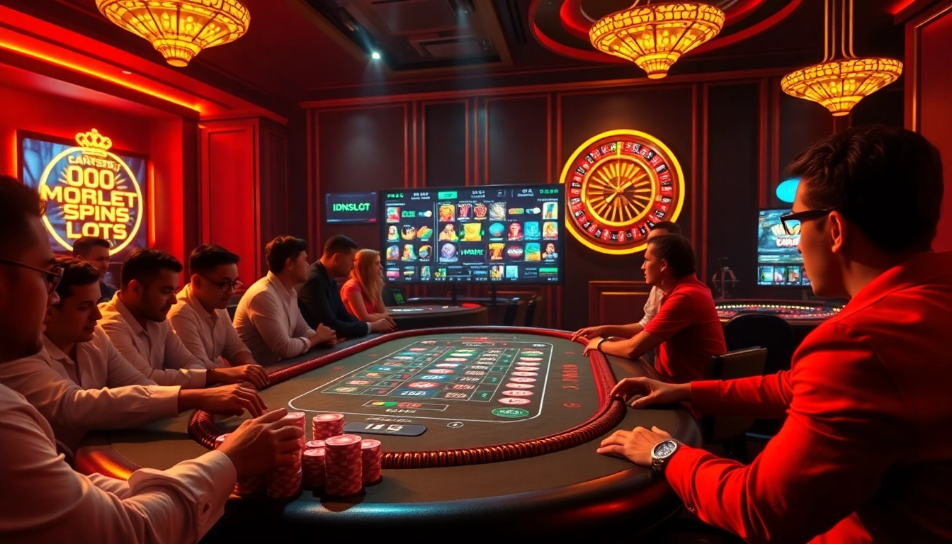 IDNSLOT players engaging in a thrilling online casino game with dynamic visuals.