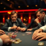 Experience the thrill of a competitive Poker Game at a stylish casino table.