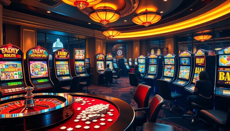 Experience the thrill of online슬롯 with vibrant slot machines in an elegant casino atmosphere.