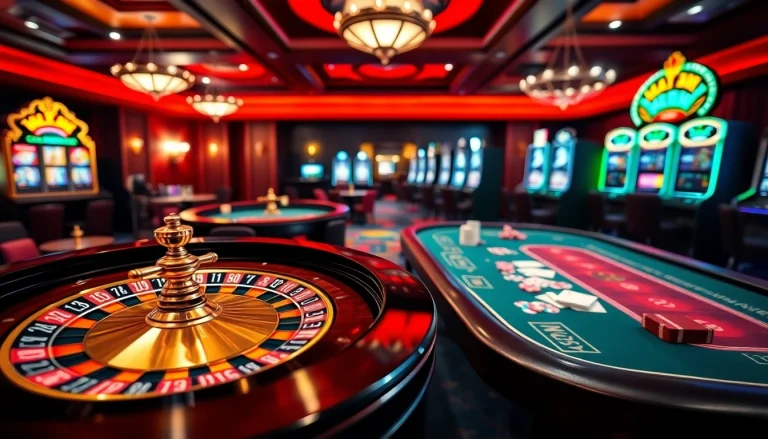 Experience the thrill at Hi88 com with a vibrant casino scene featuring roulette, poker, and chips.