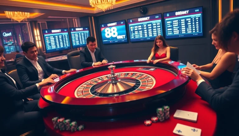 Experience the thrill of winning at 88bet's luxurious casino with roulette and poker action.
