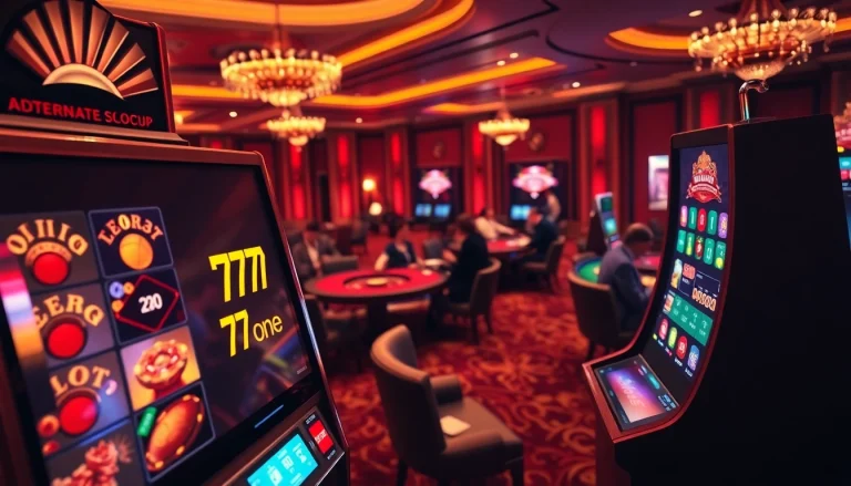 Experience the thrill of 7C77 one with vibrant casino games, including slots and poker tables.