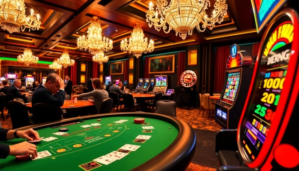 Players enjoying action at the MM 88 casino with exciting slots and blackjack tables.