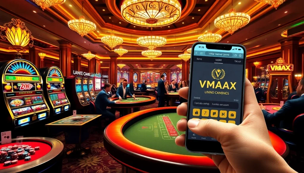 Experience thrilling gambling action at VMAX with the link vào vmax showcasing vibrant casino elements.