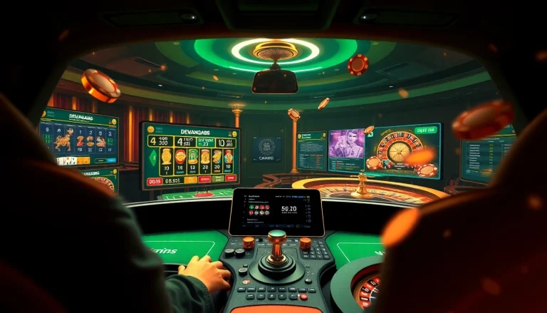 Mesin slot Dewanaga89 berputar dengan chip dalam suasana kasino online yang mendebarkan.