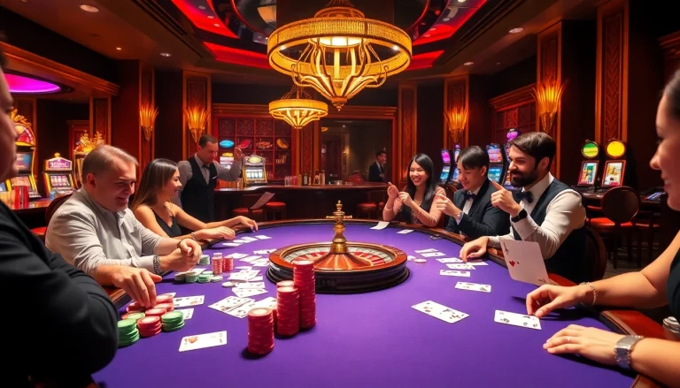 Players engaged in an intense poker game at the 888 new casino, with vibrant chips and dynamic atmosphere.