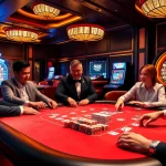 Experience BK8 เว็บตรง excitement at a vibrant poker table and roulette wheel.