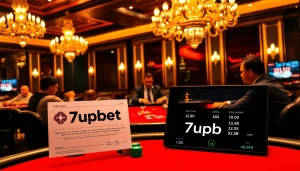 Engage with thrilling gameplay at 7upbet featuring a luxurious poker room atmosphere.
