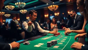 에볼루션 바카라 테이블에서 게임 중인 플레이어와 딜러의 생동감 있는 장면