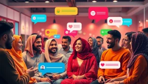 مجتمع شات عربي يشارك في محادثات حية داخل غرفة دردشة نابضة بالحياة.