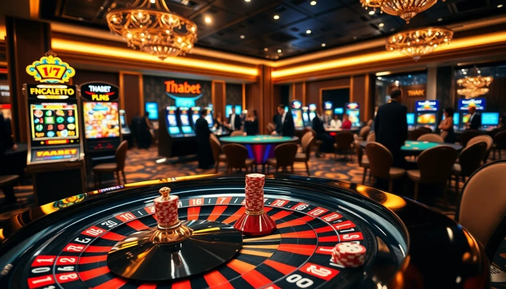 Engage in thrilling casino games at THABET, featuring luxurious settings and exciting gameplay.
