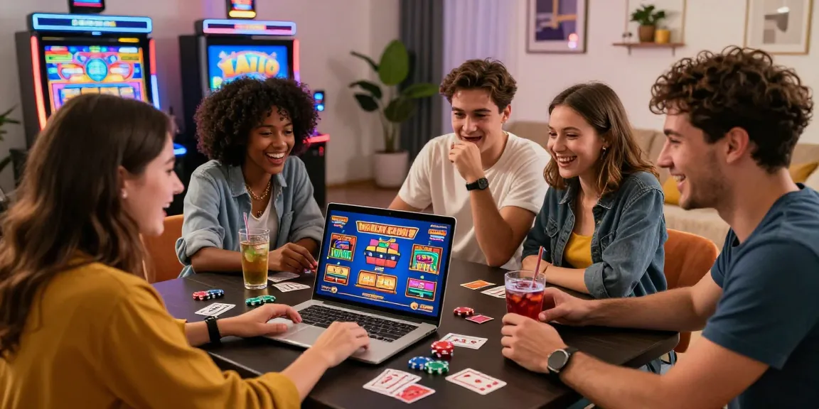 Friends enjoying games at new credit card casinos in a stylish apartment.